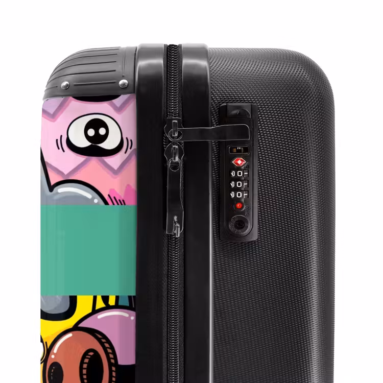 Suitcase with name - Colorful Monster Parade — 6
