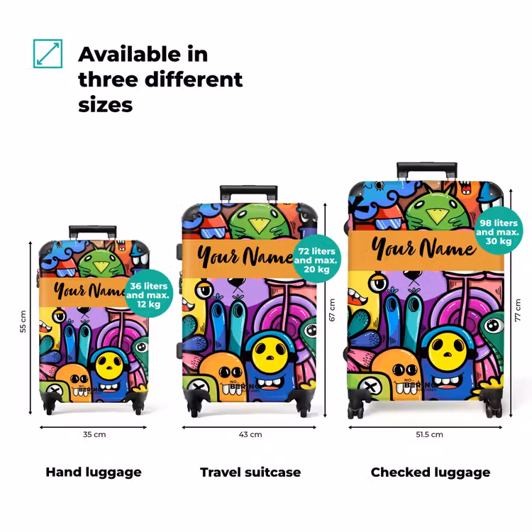 Suitcase with name - Funny Monster Gang — 3
