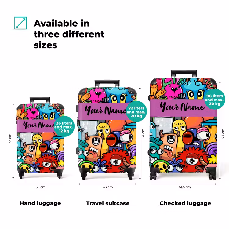 Suitcase with name - Monster with 1 Eye — 3