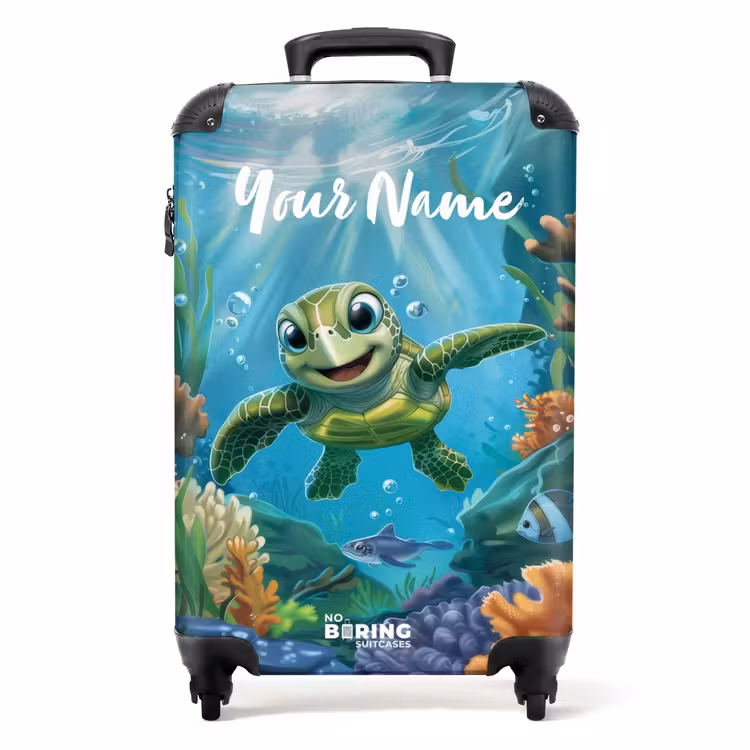 Suitcase with name - Zippy Sea Turtle — 1