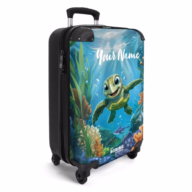 Suitcase with name - Zippy Sea Turtle — 2