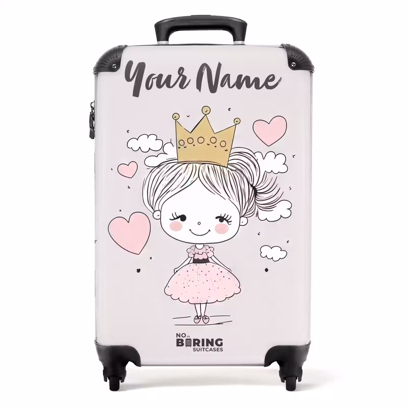 Suitcase with name - Little princess with hearts — 1