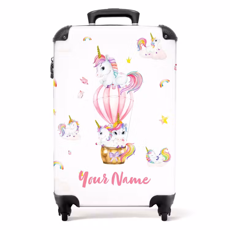 Suitcase with name - Airy unicorns — 1