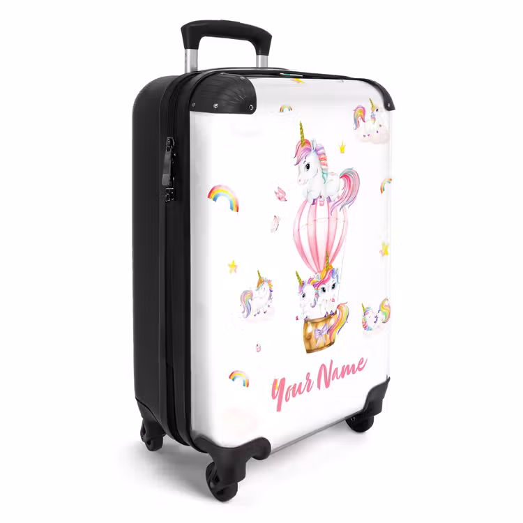 Suitcase with name - Airy unicorns — 2
