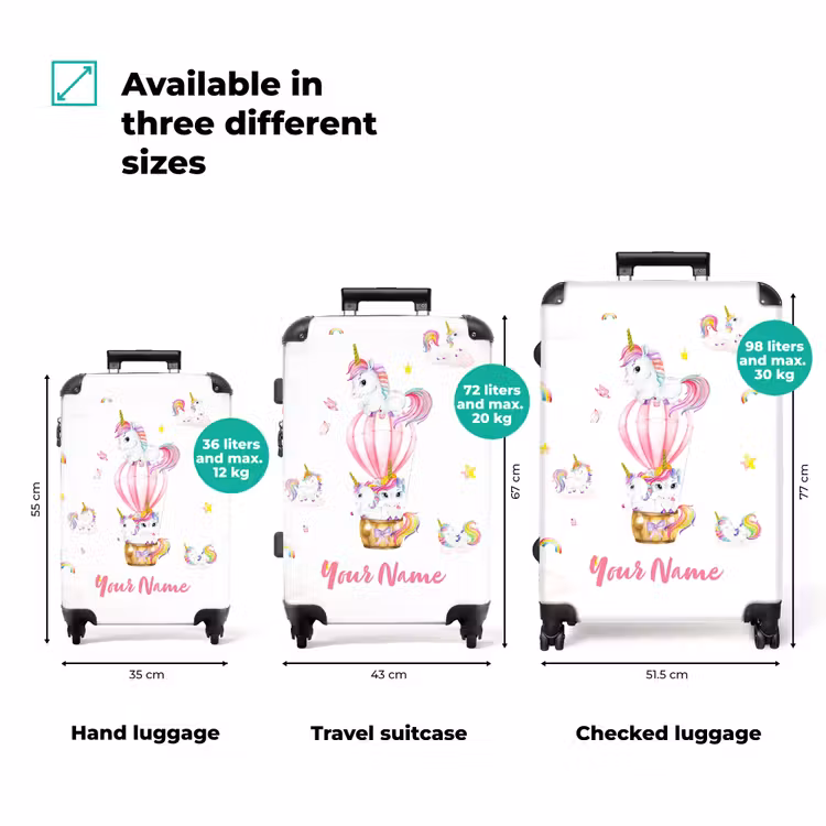 Suitcase with name - Airy unicorns — 3