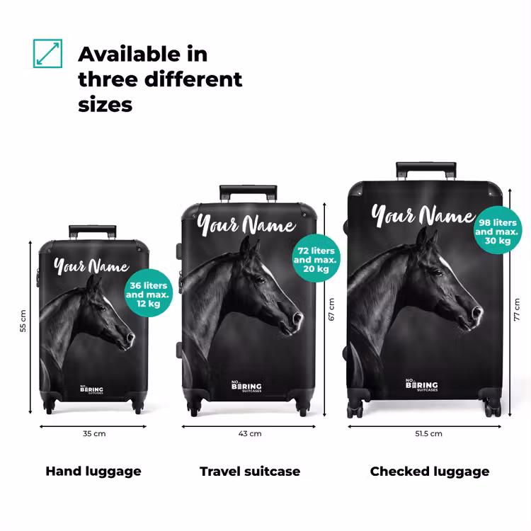 Suitcase with name - black-stallion-in-profile-horsepower — 3
