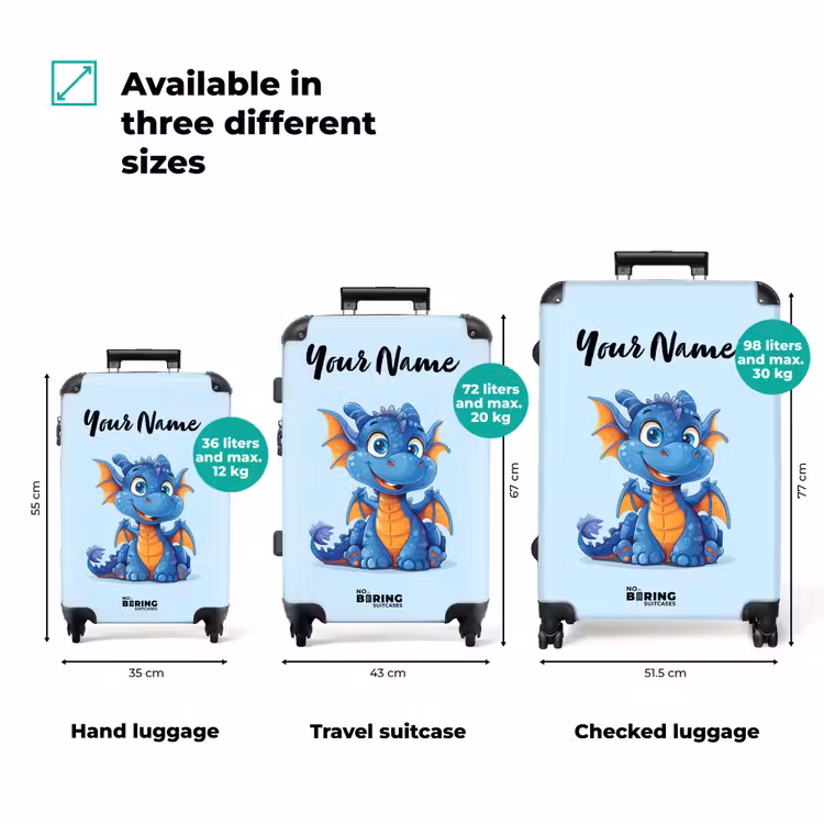 Suitcase with name - Dinky dragon — 3