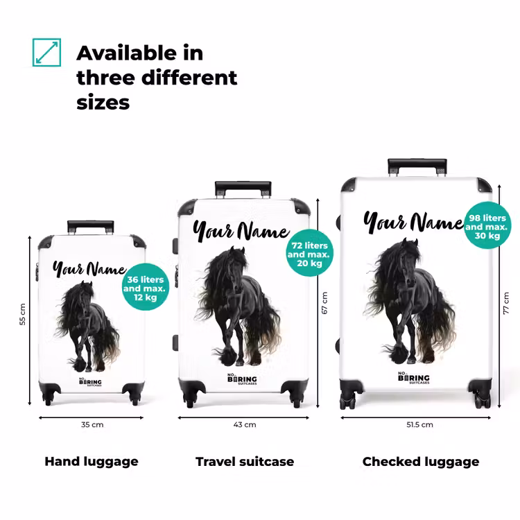 Suitcase with name - Frits the friesian horse — 3