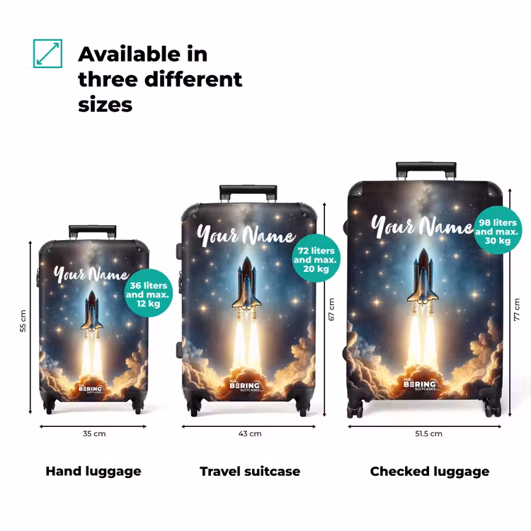 Suitcase with name - Lightning-fast rocket — 3