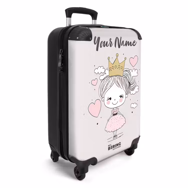 Suitcase with name - Little princess with hearts — 2