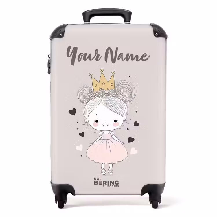 Suitcase with name - Princess with buns — 1