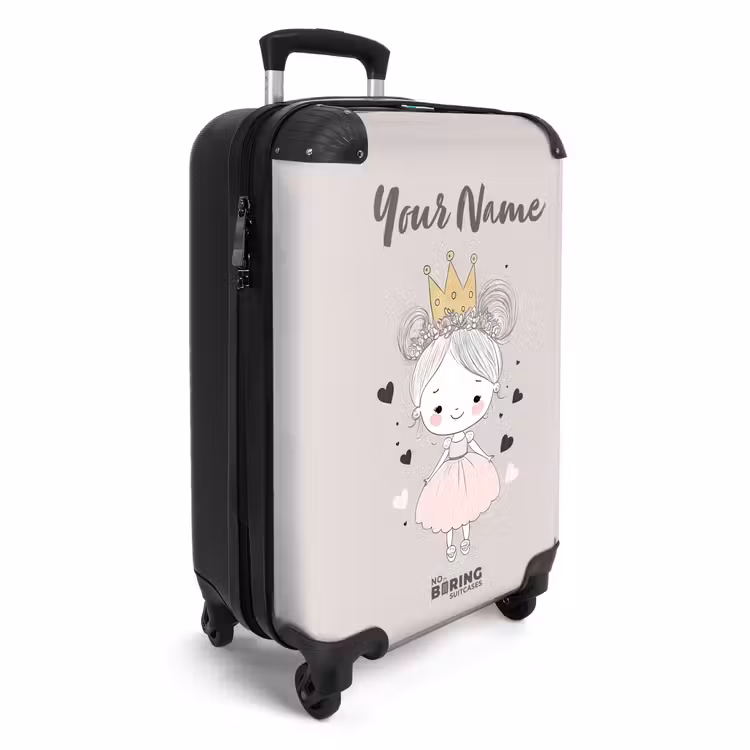 Suitcase with name - Princess with buns — 2