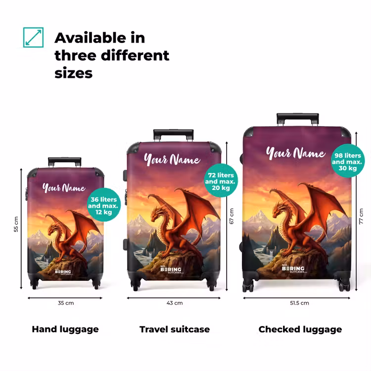 Suitcase with name - Red giant dragon — 3