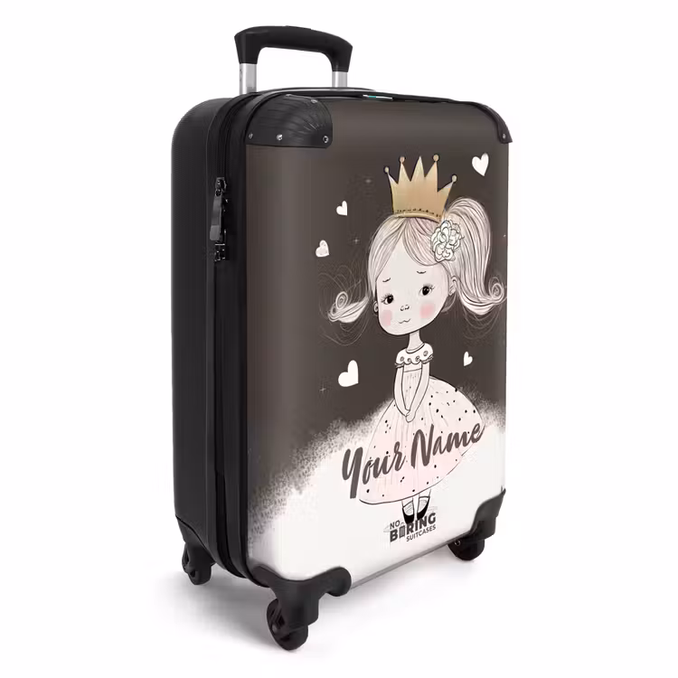 Suitcase with name - Shy princess with flower — 2