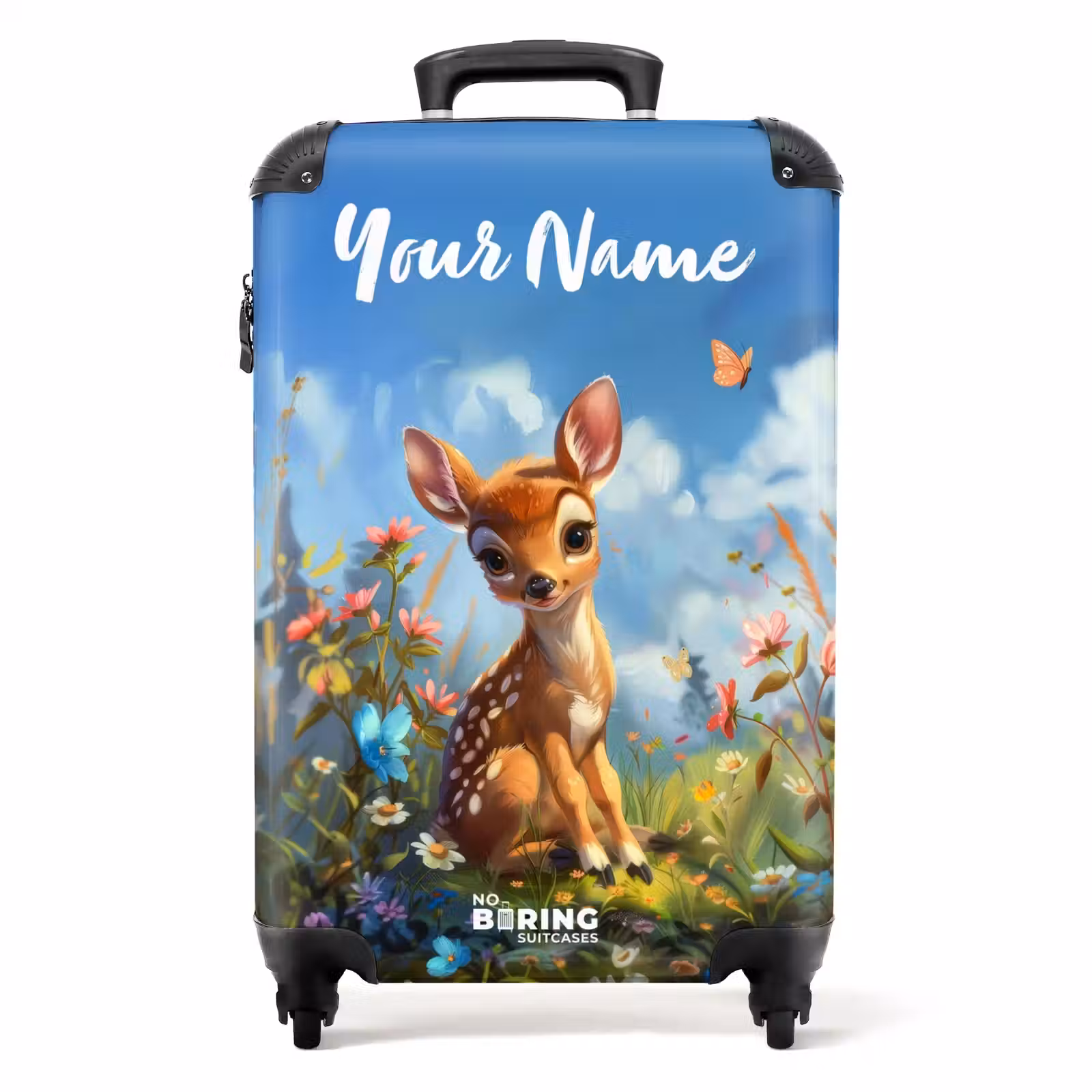 Suitcase with name - Bailey flower deer — 1