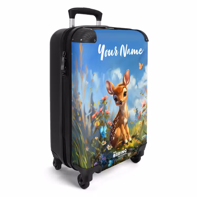 Suitcase with name - Bailey flower deer — 2