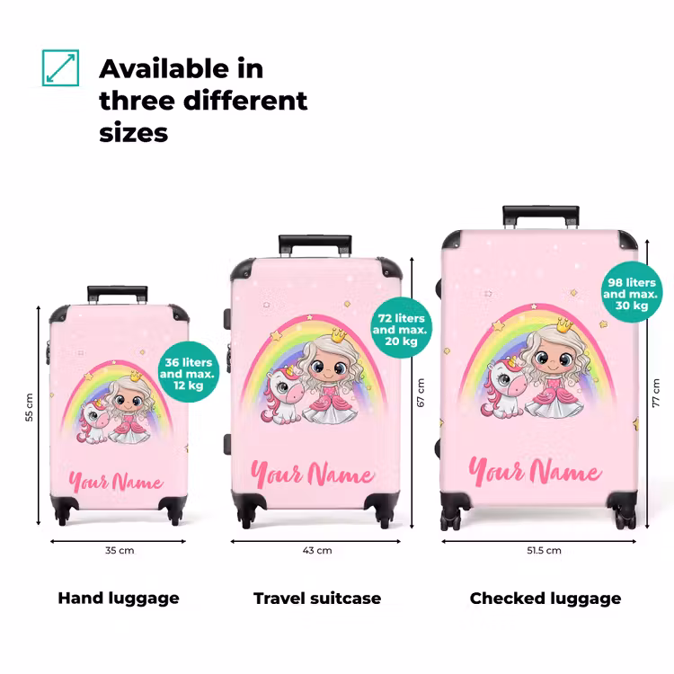 Suitcase with name - Eva unicorn princess — 3