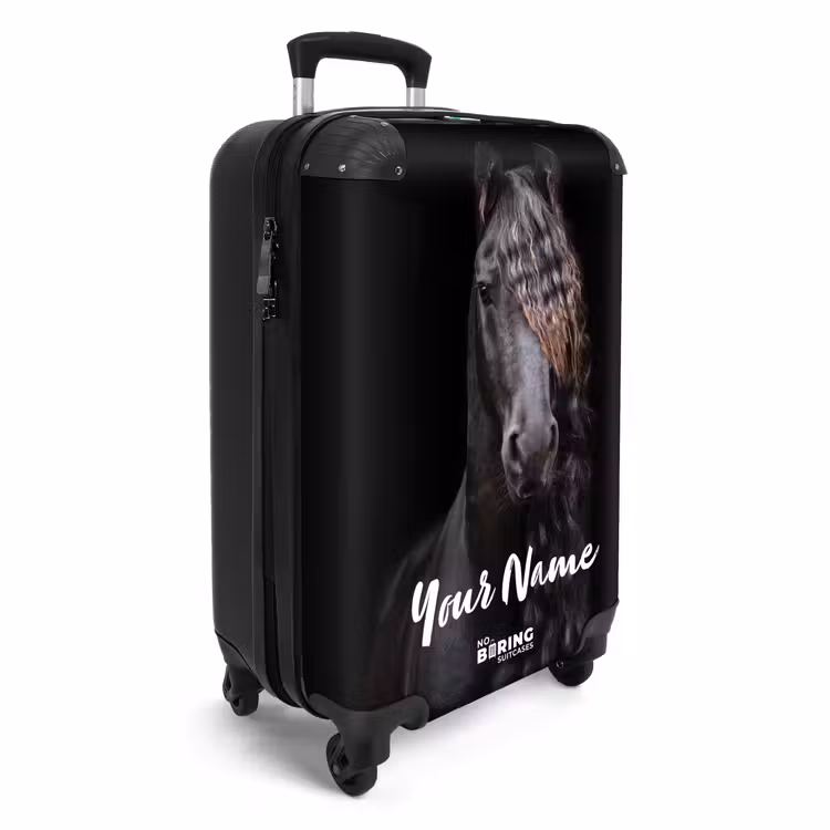 Suitcase with name - Friesian stallion — 2