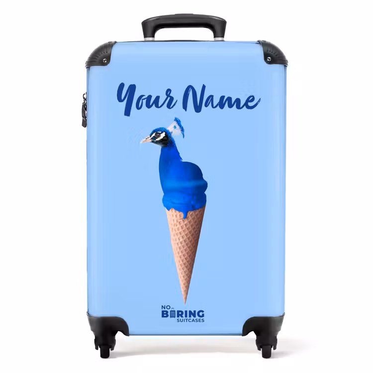 Suitcase with name - Peacock cone — 1