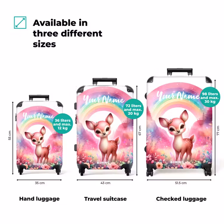 Suitcase with name - Pink roebuck — 3
