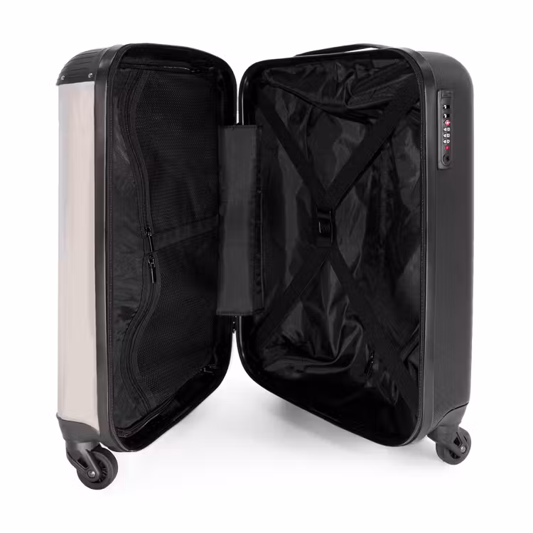 Suitcase with name - Princess on colored background with pink and black hearts — 5