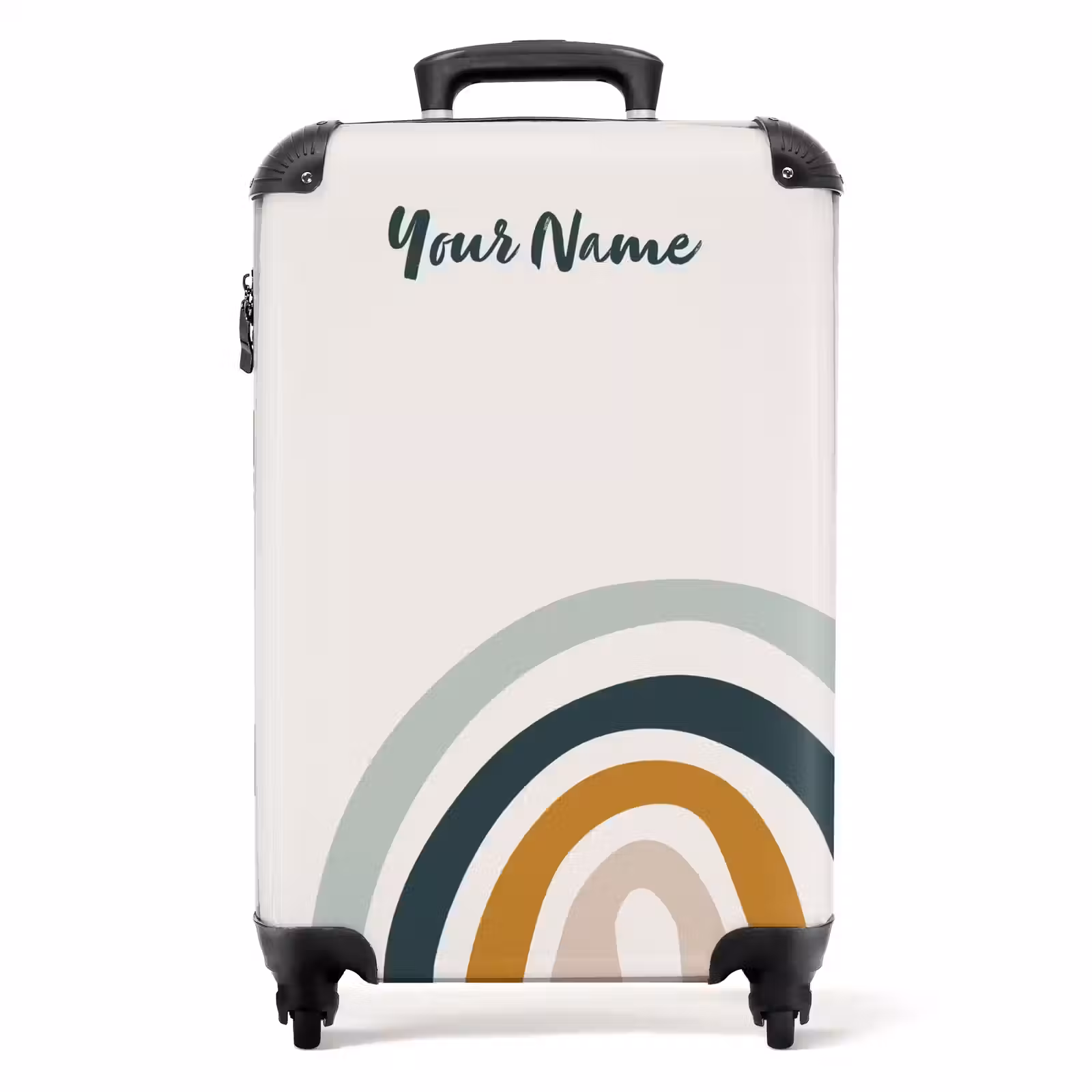 Suitcase with name - Raw rainbow aqua — 1