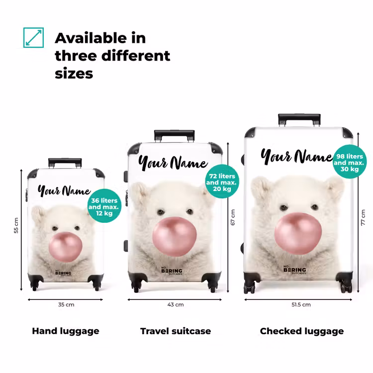 Suitcase with name - Bubblegum bear — 3