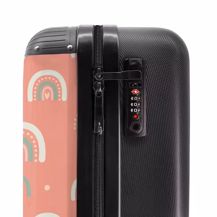 Suitcase with name - Coral color arcs — 6
