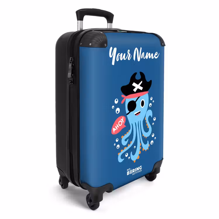 Suitcase with name - Pirate Octopus — 2