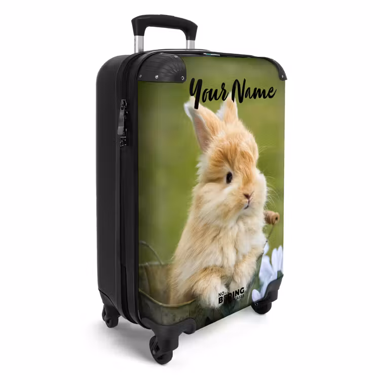 Suitcase with name - Rabbit in flower pot — 2