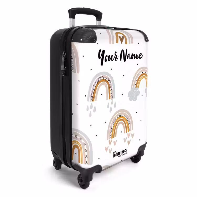 Suitcase with name - Rainbow rain — 2