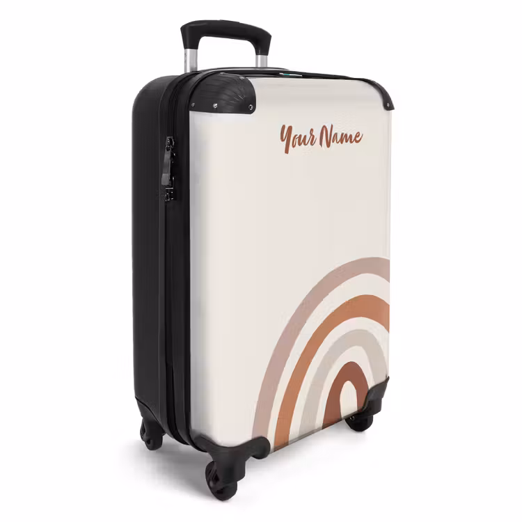 Suitcase with name - Raw rainbow natural — 2