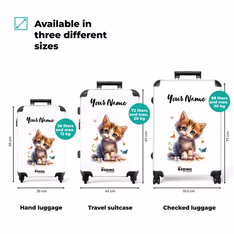 Suitcase with name - Vera butterfly kitten — 3