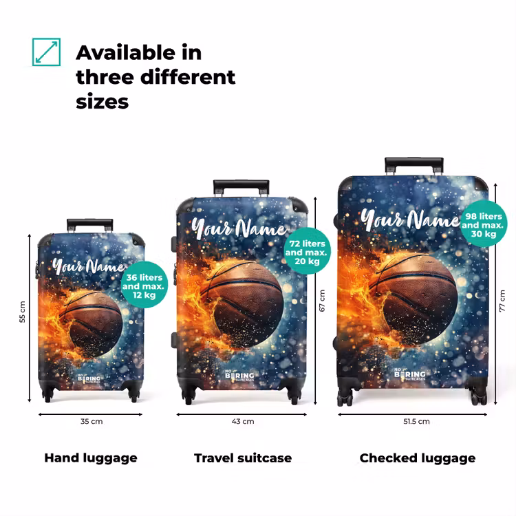 Suitcase with name - Vibrant basketball — 3