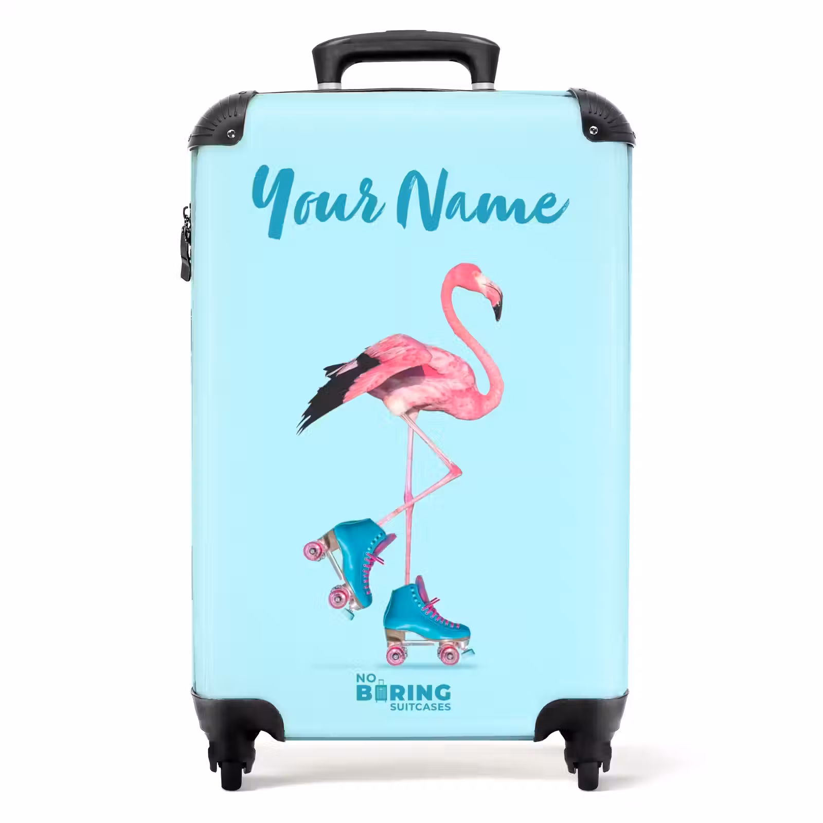 Suitcase with name - Flashy flamingo — 1