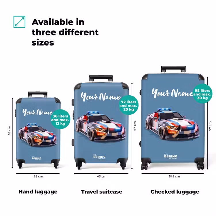 Suitcase with name - Arrow police car — 3