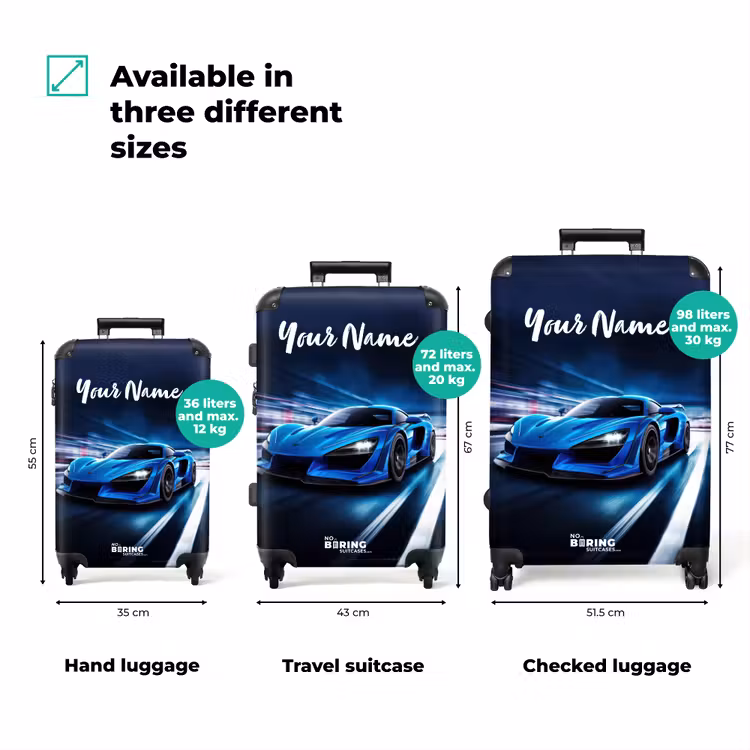 Suitcase with name - Blue blitz — 3