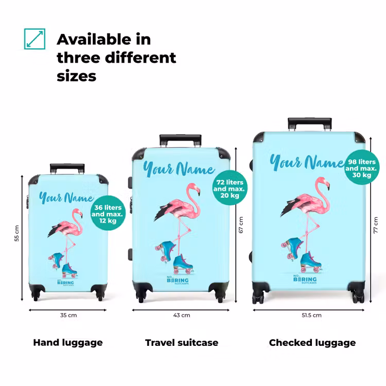 Suitcase with name - Flashy flamingo — 3