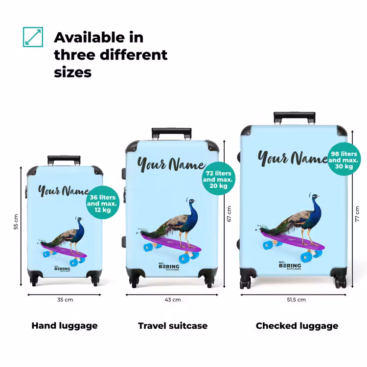 Suitcase with name - Passing peacock — 3