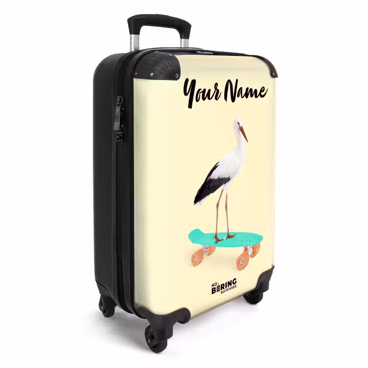 Suitcase with name - Riding heron — 2