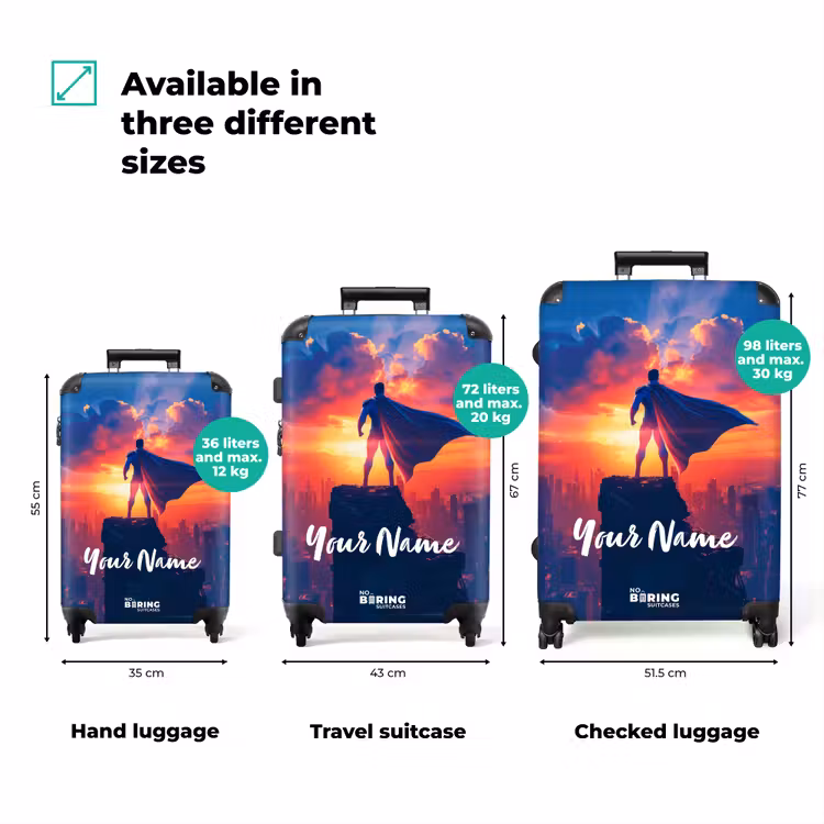Suitcase with name - Skyscraper superhero — 3