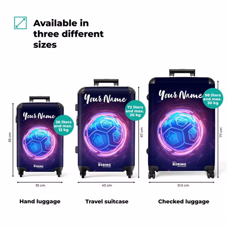 Suitcase with name - Neon Ball — 3