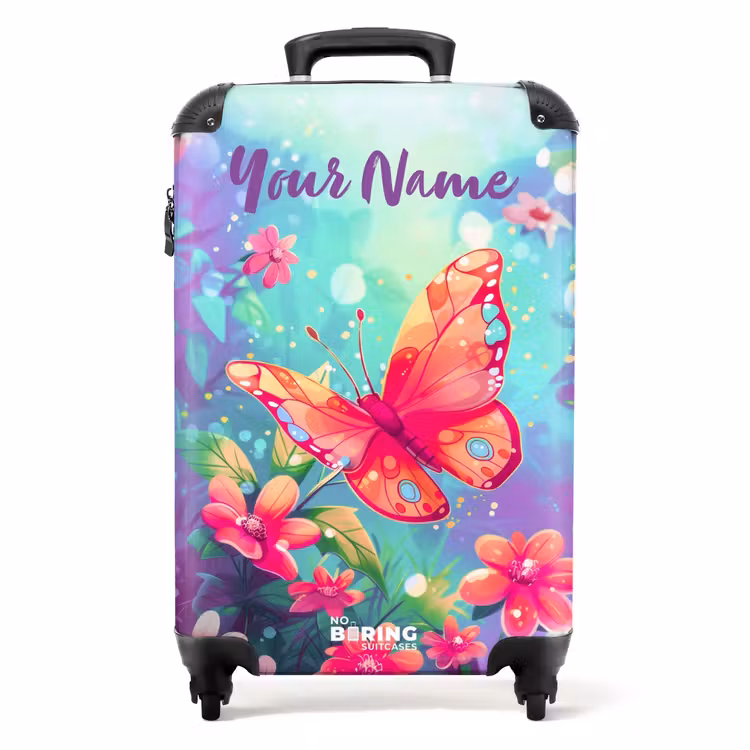 Suitcase with name - Stunning butterfly — 1