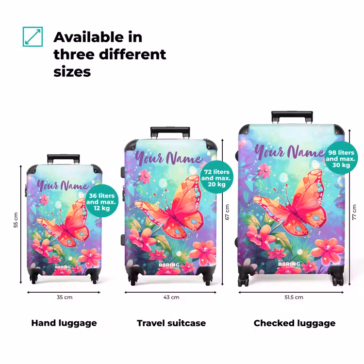 Suitcase with name - Stunning butterfly — 3