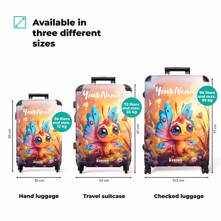 Suitcase with name - Valerio butterfly-like — 3