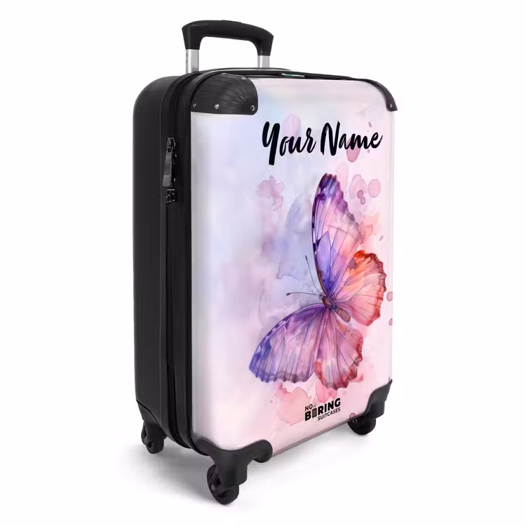 Suitcase with name - Watercolor aurora — 2