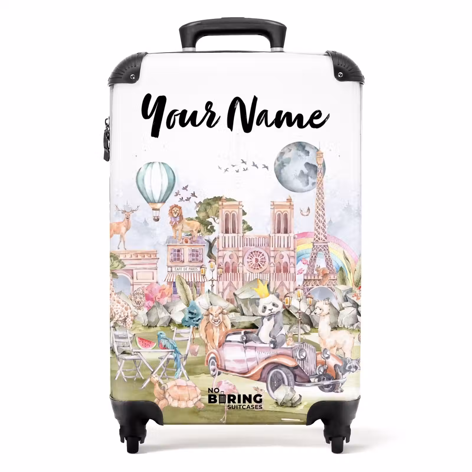 Suitcase with name - Animal fantasy city — 1