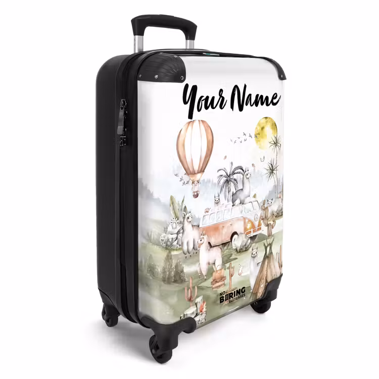 Suitcase with name - Alpaca adventure — 2