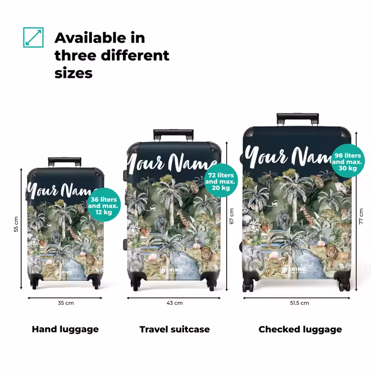 Suitcase with name - Jungle in the moonshine — 3