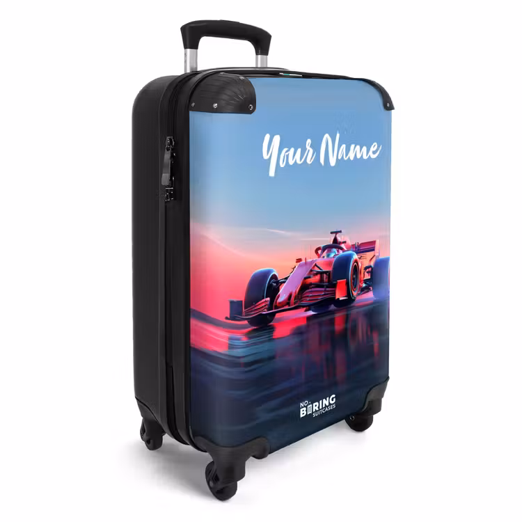Suitcase with name - Red racer — 2